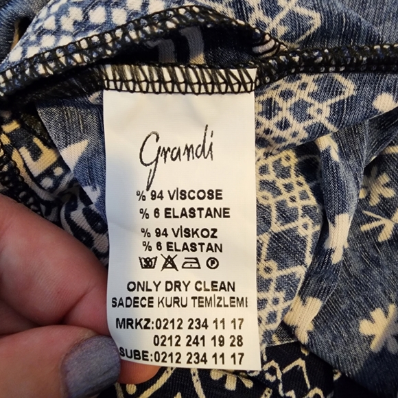 Boutique Brand Navy and White Patterned Tulip Dress With Pockets Size 1 - Picture 6 of 6